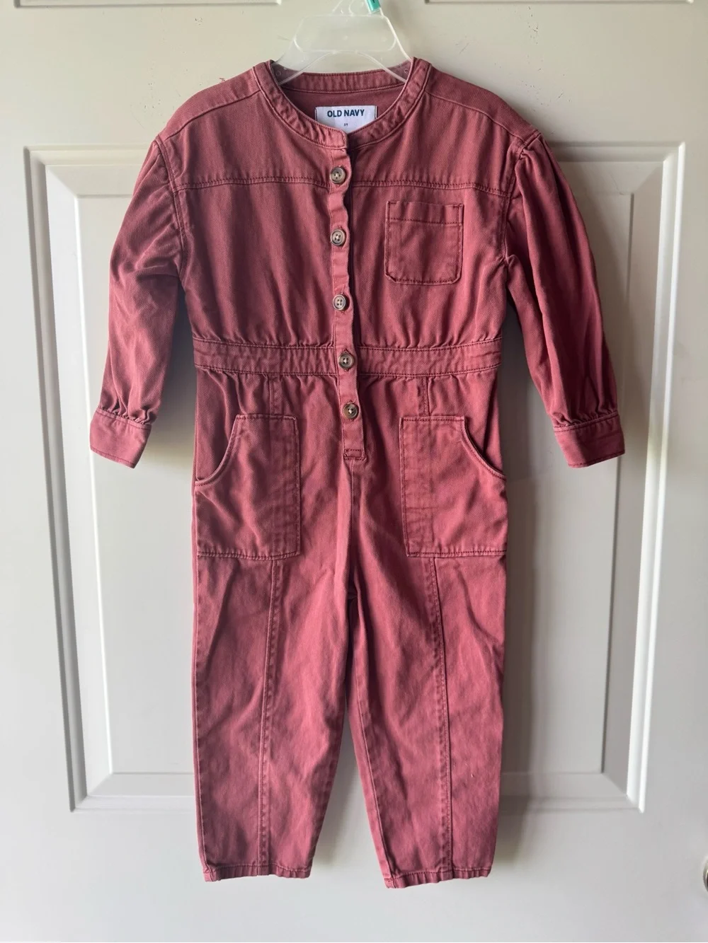 Old Navy Girls' Dusty Rose Utility Jumpsuit